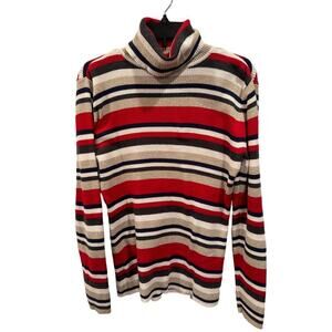 Liz Claiborne Multi-Color Long Sleeve Turtleneck - Size Large